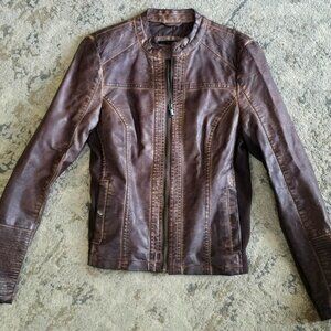 Maurice's brown leather jacket